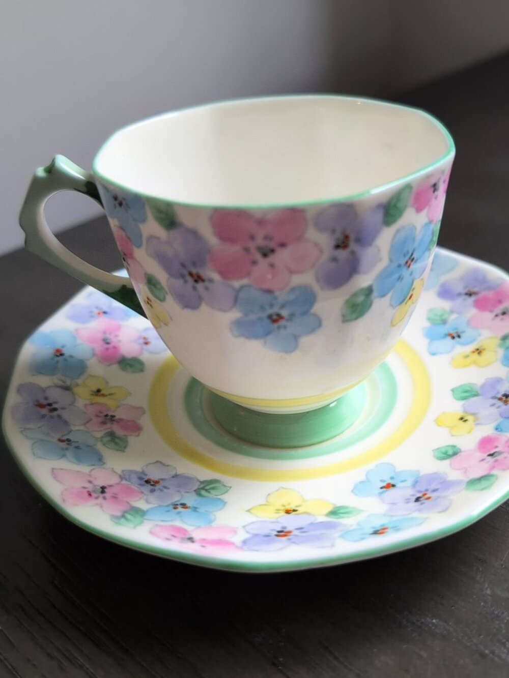 Tuscan China Teacup Saucer Pastel Floral Vintage English Tea Cup Cottagecore